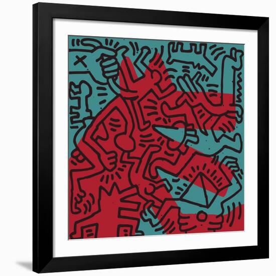 Untitled Pop Art-Keith Haring-Framed Giclee Print