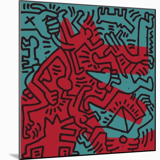 Untitled Pop Art-Keith Haring-Mounted Giclee Print