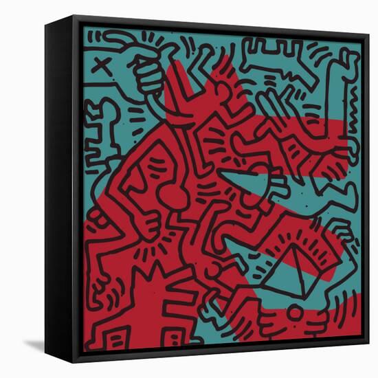 Untitled Pop Art-Keith Haring-Framed Stretched Canvas