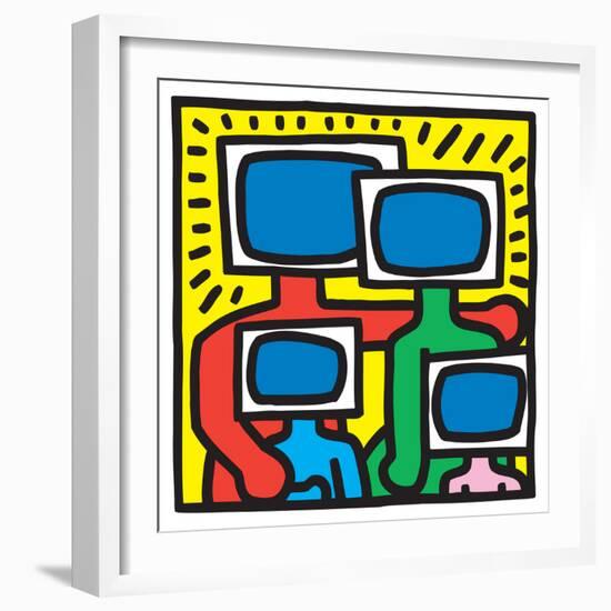 Untitled Pop Art-Keith Haring-Framed Giclee Print