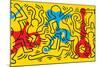 Untitled Pop Art-Keith Haring-Mounted Premium Giclee Print