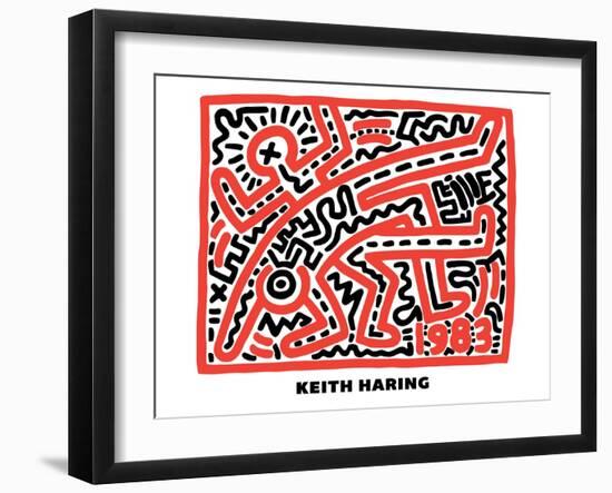 Untitled Pop Art-Keith Haring-Framed Giclee Print