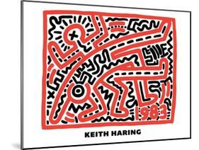 Untitled Pop Art-Keith Haring-Mounted Giclee Print