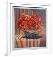 Untitled - Red Floral Arrangement-Jennifer Carlton-Framed Collectable Print