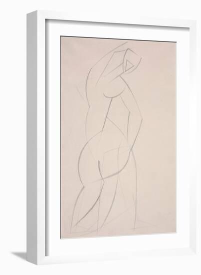 Untitled (Study for Red Stone Dancer), 1912 (Pencil on Paper)-Henri Gaudier-brzeska-Framed Giclee Print