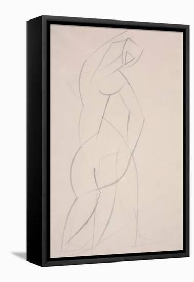 Untitled (Study for Red Stone Dancer), 1912 (Pencil on Paper)-Henri Gaudier-brzeska-Framed Stretched Canvas