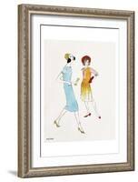 Untitled (Two Female Fashion Figures), c. 1960-Andy Warhol-Framed Art Print