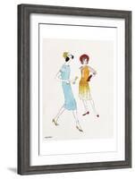 Untitled (Two Female Fashion Figures), c. 1960-Andy Warhol-Framed Art Print