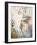 Untitled (Two Female Nudes under a Tree, with a Peacock), (W/C on Cream Wove Paper)-Armand Point-Framed Giclee Print