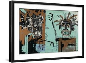 Untitled (Two Heads on Gold) 1982-Jean-Michel Basquiat-Framed Giclee Print