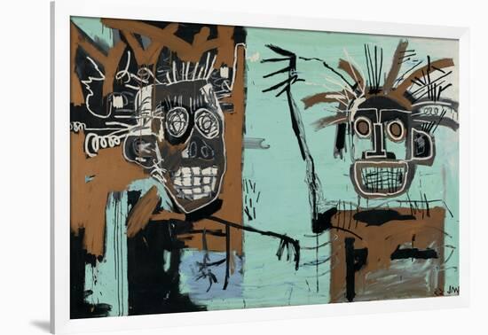 Untitled (Two Heads on Gold) 1982-Jean-Michel Basquiat-Framed Giclee Print