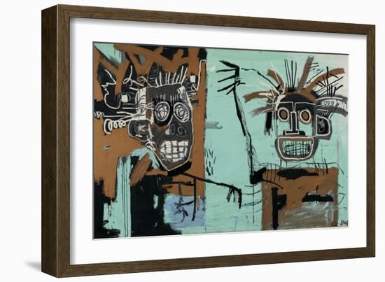 Untitled (Two Heads on Gold) 1982-Jean-Michel Basquiat-Framed Giclee Print