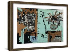 Untitled (Two Heads on Gold) 1982-Jean-Michel Basquiat-Framed Giclee Print