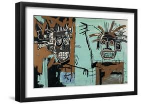 Untitled (Two Heads on Gold) 1982-Jean-Michel Basquiat-Framed Premium Giclee Print