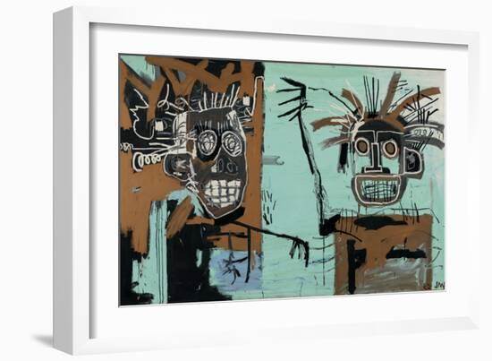 Untitled (Two Heads on Gold) 1982-Jean-Michel Basquiat-Framed Giclee Print