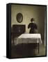 Untitled (Woman with Her Back Turned in a Dark Domestic Interior)-Vilhelm Hammershoi-Framed Stretched Canvas