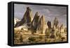Unusual Rock Formations in the Rose Valley, Cappadocia, Anatolia, Turkey, Asia Minor, Eurasia-David Clapp-Framed Stretched Canvas