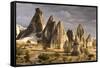 Unusual Rock Formations in the Rose Valley, Cappadocia, Anatolia, Turkey, Asia Minor, Eurasia-David Clapp-Framed Stretched Canvas
