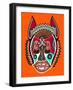 Unusual Ukrainian Traditional Tribal Art in Karakoko Style, Folk Ethnic Animal, Vector Illustration-karakotsya-Framed Art Print