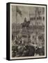 Unveiling a Statue of the Prince of Wales Presented to the City of Bombay by Sir Albert Sassoon-Godefroy Durand-Framed Stretched Canvas