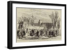 Unveiling the Memorial Tablet of Keats in the English Cemetery at Rome-null-Framed Giclee Print