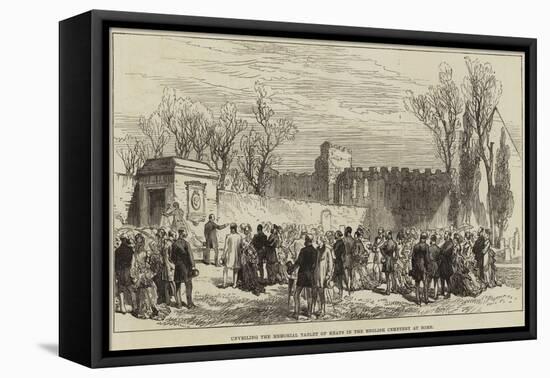 Unveiling the Memorial Tablet of Keats in the English Cemetery at Rome-null-Framed Stretched Canvas