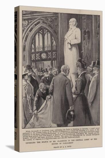 Unveiling the Statue of Mr Gladstone in the Central Lobby of the Houses of Parliament-Alexander Stuart Boyd-Stretched Canvas