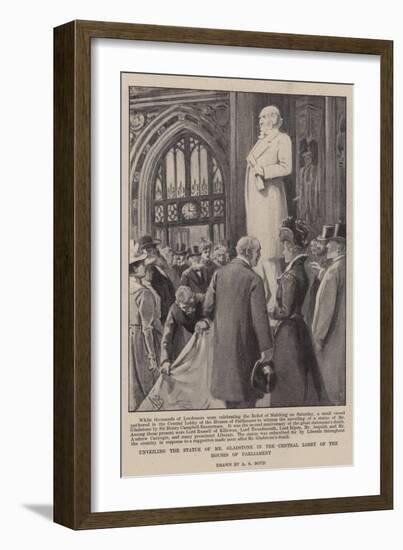 Unveiling the Statue of Mr Gladstone in the Central Lobby of the Houses of Parliament-Alexander Stuart Boyd-Framed Giclee Print