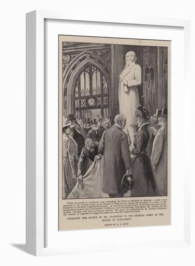 Unveiling the Statue of Mr Gladstone in the Central Lobby of the Houses of Parliament-Alexander Stuart Boyd-Framed Giclee Print