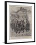 Unwelcome Attention from the Enemy, Gunners Crossing the Klip River under Shell Fire-John Charlton-Framed Giclee Print