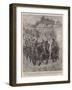 Unwelcome Attention from the Enemy, Gunners Crossing the Klip River under Shell Fire-John Charlton-Framed Giclee Print