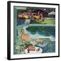 "Unwelcome Pool Guests," July 22, 1961-Thornton Utz-Framed Giclee Print