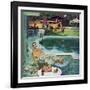 "Unwelcome Pool Guests," July 22, 1961-Thornton Utz-Framed Giclee Print