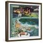 "Unwelcome Pool Guests," July 22, 1961-Thornton Utz-Framed Giclee Print