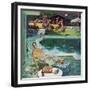 "Unwelcome Pool Guests," July 22, 1961-Thornton Utz-Framed Giclee Print