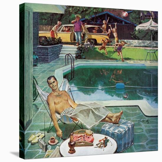 "Unwelcome Pool Guests," July 22, 1961-Thornton Utz-Stretched Canvas