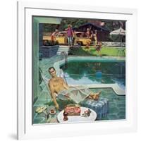 "Unwelcome Pool Guests," July 22, 1961-Thornton Utz-Framed Giclee Print