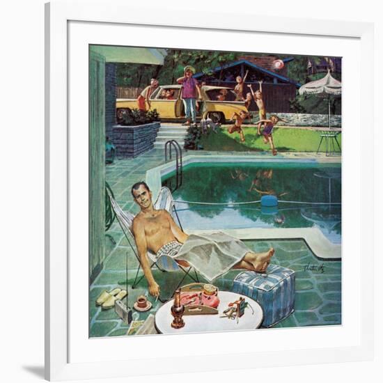 "Unwelcome Pool Guests," July 22, 1961-Thornton Utz-Framed Giclee Print