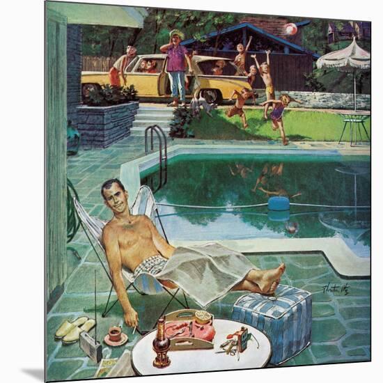 "Unwelcome Pool Guests," July 22, 1961-Thornton Utz-Mounted Giclee Print