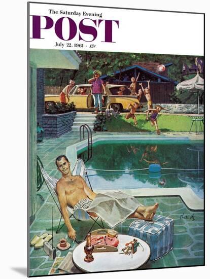 "Unwelcome Pool Guests," Saturday Evening Post Cover, July 22, 1961-Thornton Utz-Mounted Giclee Print