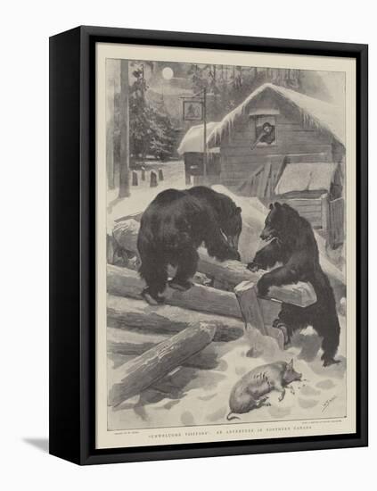 Unwelcome Visitors, an Adventure in Northern Canada-William Small-Framed Stretched Canvas