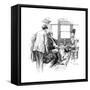 Unwelcoming Passengers in Train Compartment-W Rainey-Framed Stretched Canvas