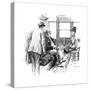 Unwelcoming Passengers in Train Compartment-W Rainey-Stretched Canvas