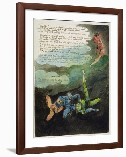 Unwilling I Look Up...', Plate 4 from 'Europe. a Prophecy', 1794 (Relief Etching with Oil and W/C)-William Blake-Framed Giclee Print