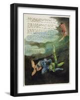 Unwilling I Look Up...', Plate 4 from 'Europe. a Prophecy', 1794 (Relief Etching with Oil and W/C)-William Blake-Framed Giclee Print