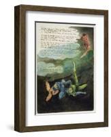 Unwilling I Look Up...', Plate 4 from 'Europe. a Prophecy', 1794 (Relief Etching with Oil and W/C)-William Blake-Framed Giclee Print