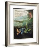 Unwilling I Look Up...', Plate 4 from 'Europe. a Prophecy', 1794 (Relief Etching with Oil and W/C)-William Blake-Framed Giclee Print