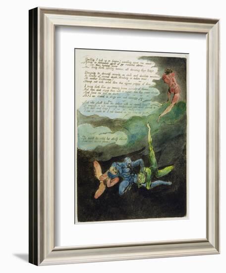 Unwilling I Look Up...', Plate 4 from 'Europe. a Prophecy', 1794 (Relief Etching with Oil and W/C)-William Blake-Framed Giclee Print