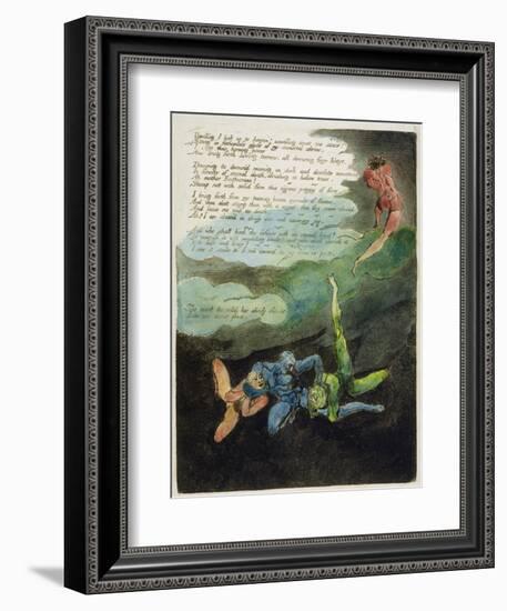 Unwilling I Look Up...', Plate 4 from 'Europe. a Prophecy', 1794 (Relief Etching with Oil and W/C)-William Blake-Framed Giclee Print