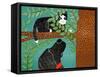 Up A Tree Black Cat Black Dog-Stephen Huneck-Framed Stretched Canvas